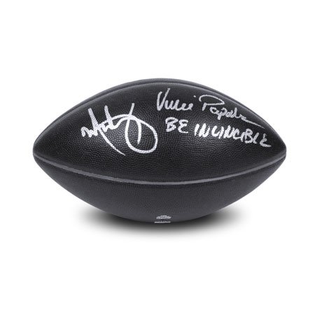 Mark Wahlberg and Vince Papale Autographed Eagles Logo Football