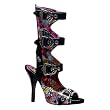 4 1/2 Inch Sexy High Heel Shoes Fashion Shoes Peep Toe Ankle Cuffs Screen Print Zombies