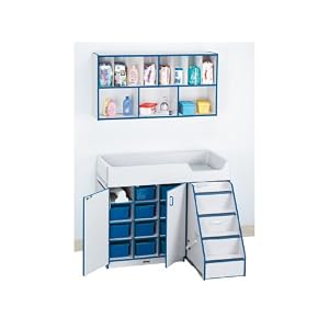 Jonti-Craft 5148JC114 Right Diaper Changer with Stairs, Orange Banding