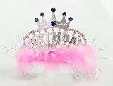 Birthday Princess Tiara - Dress up Pink Marabou Tiara