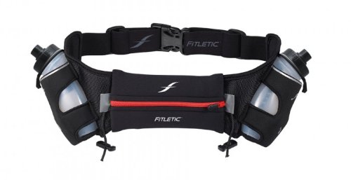 iFitness Neoprene Hydration Belt 16 oz (Red Zip)
