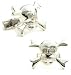 Sterling Silver Skull and Crossbones Pirate Cufflinks w/ Jewelry Box