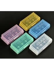 Single Detail Page Misc: Bluecell Pack of Clear/Blue/Green/Pink/Orange Battery Storage Case/Organizer/Holder for 18650 or CR123A Battery - BLUECELL