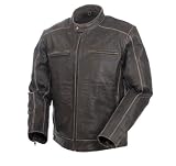 Mossi Men's Nomad Leather Jacket. Thick Brown Cowhide. 20-153