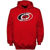 NHL Men's Carolina Hurricanes Heat Seal Long Sleeve Hooded Fleece Pullover (Athletic Red, Large)