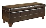 Modus Furniture Upholstered Milano Storage Bench, Chocolate Leather