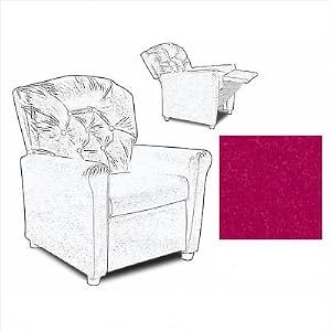 Seven Button Raspberry Crypton Super Fabric Kids' Recliner Chair