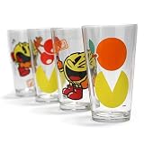 Retro Pac Man Video Game Drinking Glasses (Set/4)