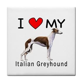 I Love My Italian Greyhound Tile Trivet