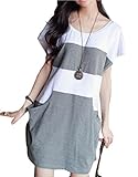 レディース 夏物 ワンピース マタニティ 半袖 1色のみ カジュアル ポケットあり かわいい ゆったり オリジナルアクセサリー付属 PLA000546 (M)