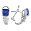 14K White Gold Tanzanite and Diamond Earrings
