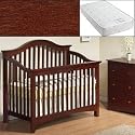 London Java Convertible Crib with Mattress Conversion Kit Included