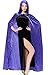 Womens Velvet Hooded Cloak Costumes Halloween Wizard Hooded Party Cape Christmas(Purple)