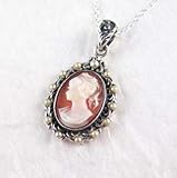 Pearl Halo Coral Cameo Necklace