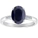 CandyGem 14k Gold Genuine Oval Black Sapphire and title=