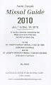 Saint Joseph Missal Guide: Jan. 1 to Dec. 31, 2010: A Handy Calendar Indicating the Mass and Texts That May Be Said on Each Day