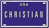 Christian USA 2 1/4 X 4 Embossed Aluminum License Plate