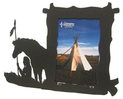 NATIVE AMERICAN & Horse 4X6 Vertical Picture Frame