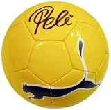 Pele Autographed Yellow Puma Soccer Ball