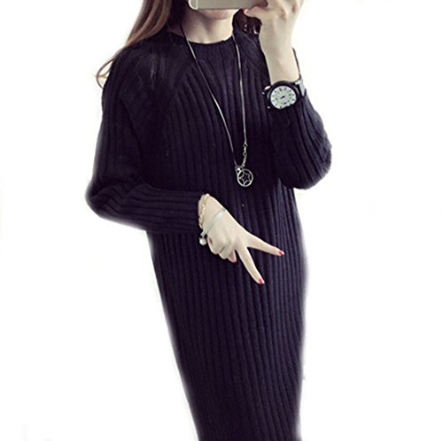 （レジナス・ブーム）Regina's Boom 秋冬 レディース 女性 カジュアル 長袖 無地 ニット セーター ロング ワンピース