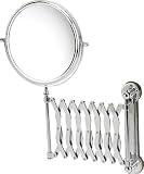 Chrome Extending Shaving Wall Mounted Mirror True Image X5 Magnified 165cm Extends To 33cm