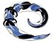 SPIRAL GLASS PLUG WITH BLUE AND PURPLE 6g - Sold Individually