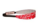 LocoLili! Reversible Headbands: Red White Floral/Blue Red Spot X Small