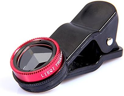 LIEQI LQ-004 Clip-on Camera Lens 360 Degree Triangular Prism Lens for Cellphone (Red)