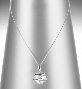 Sterling Silver Swirl Ball Pendant Necklace