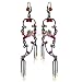 Vintage Style Pearls Dangle Earrings Angle RED 4