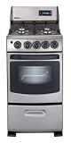 20 Freestanding Gas Range with 2.62 cu. ft. Manual Clean Oven 4 Sealed Burners Electronic Ignition and Broiler Door in Stainless Steel