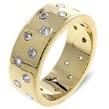 14K Gold Plated Unisex CZ Diamond Band