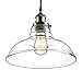 Arvidsson Vintage Hanging Lamp, INDUSTRIAL Pendant Light, CLEAN Clear Glass Shade, 100% Brass Brushed Antique Socket, Pretty Cool Fabric Cord, SIMPLE Dining Room Light, UL Standard, ETL Qualified