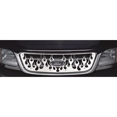 Bully Stainless Steel Flame Grille Insert For 1999-2003 Ford F-150/250 LD; 2004 Ford F-150 Heritage (Bar Grille), Model# SG-241