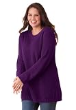 Woman Within Plus Size Pullover sweater in shaker knit