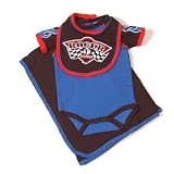 Only Boys by bon bebe - Baby RACER 3-Piece Creeper Set (Blue or Red), Available in Multiple Sizes