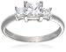 9ct White Gold AMR322803 Ladies Cubic Zirconia Princess Cut Trilogy Ring