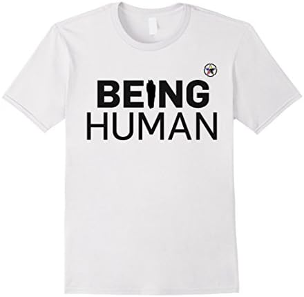 Men's Being Human T-Shirt Creative Art Medium White