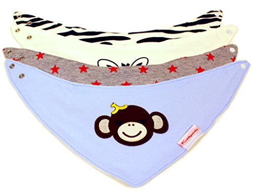Kiddlywinks Bandana Bib Set - Cute New Baby Gift or Toddler Bib Set