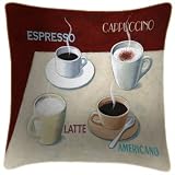 4 Coffees Cups Cushion - Martin Wiscombe Cushions