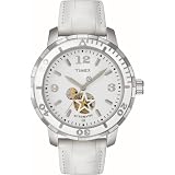 Timex Ladies Sport Luxury White Leather Strap Automatic Watch #T2M510 by Timex