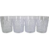 Set of 4 Le Cadeaux Break Resistant Drinkware Tumblers or Water Glasses, Clear
