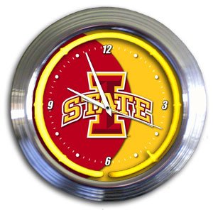 Iowa State Cyclones Varsity Neon Clock