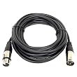 GLS Audio 25ft Mic Cable Patch Cords - XLR Male to XLR Female Black Microphone Cables - 25' Balanced Mike Snake Cord - SINGLE