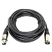 GLS Audio 25 foot Mic Cable Patch Cords - XLR Male to XLR Female Black Microphone Cables - 25' Balanced Mic Snake Cord - Single