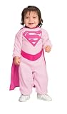 Superman Romper With Removable Cape Pink Supergirl, Pink Print, 6-12 Months Superman Romper With Removable Cape Pink Supergirl, Pink Print, 6-12 Months