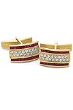 14K Gold and Diamond Ruby Cufflinks