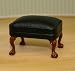 Black Leather Footstool Dollhouse Miniature