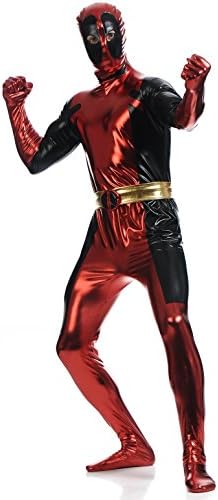 Mark Costume 3D Shiny Metallic Deadpool Costume (Large, Red)