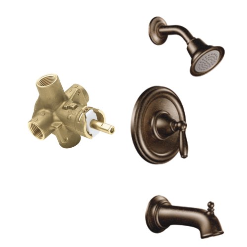 Moen T2153ORB-2510 Brantford Posi-Temp Tub and Shower Trim Kit with Valve, Oil Rubbed Bronze